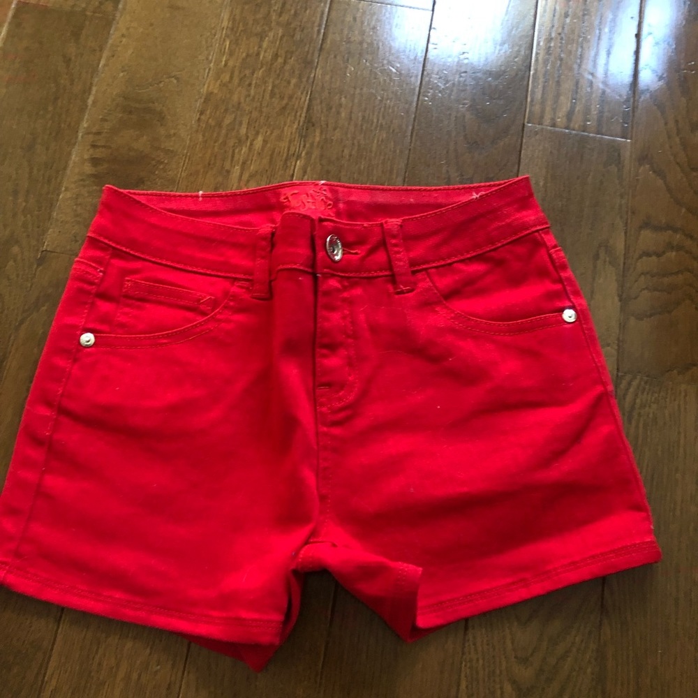 brand new girls red jean shorts